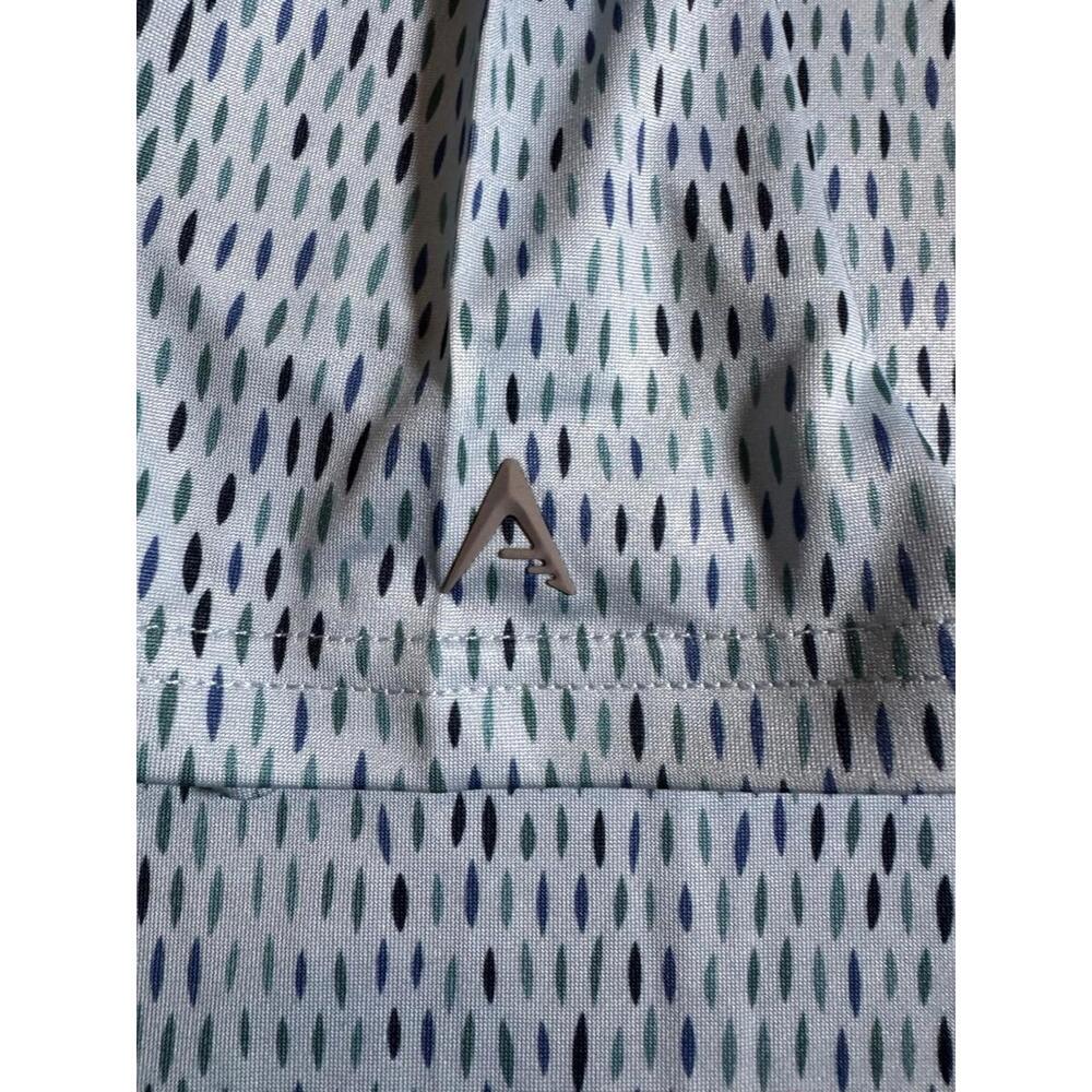 Antigua Men’s Large Stretch Golf Polo Robin’s Egg Blue With Geometric Print New - Picture 5 of 6